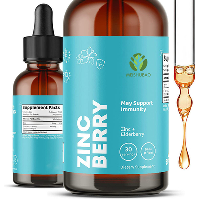 OEM Zinc Liquid Drops Zinc Sulfate Oral Liquid Vitamin C Zinc Drops Suplemen untuk Dewasa &amp; Anak-Anak
