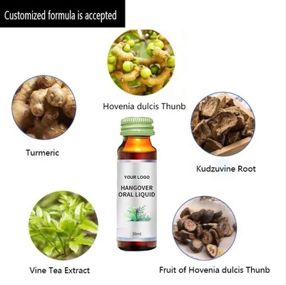 Anti Alkohol Herbal Hovenia Dulcis Radix Puerariae Ekstrak Minuman Hangover Vegan OEM ODM