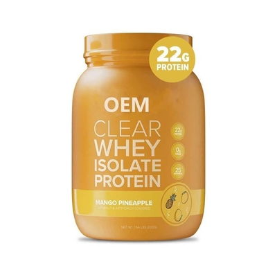 Hot Sale OEM Clear Whey Isolate Protein Powder Nol Laktosa Nol Gula Rasa Nanas Mangga Ramah Keto
