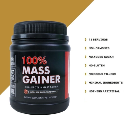 Bubuk Suplemen Olahraga Protein Tinggi Rasa Formula Oem yang Disesuaikan untuk Penambahan Berat Badan dan Penguatan Otot