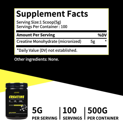 Suplemen Diet Makanan OEM creatine monohydrate 500g whey creatine monohydrate Powder