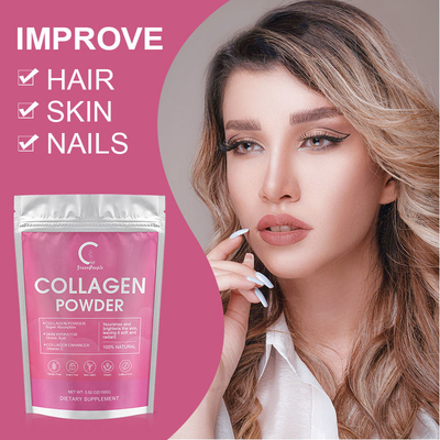 OEM Collagen Peptide Powder Untuk Enzim Pencernaan Pemutih Kulit Non GMO Bebas Gluten