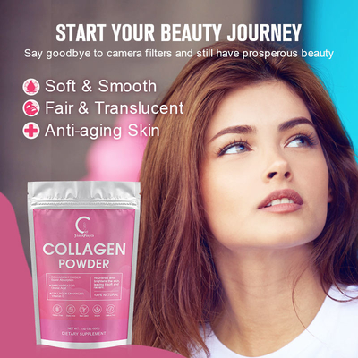 OEM Collagen Peptide Powder Untuk Enzim Pencernaan Pemutih Kulit Non GMO Bebas Gluten