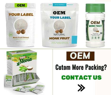 Nol Kalori OEM Powder Blend Sweetener Monk Fruit Extract Stevia Erythritol Powder