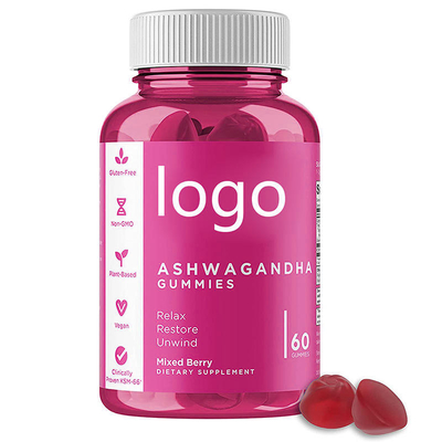 OEM Grosir Ashwagandha organik kapsul permen karet ashwagandha vegan