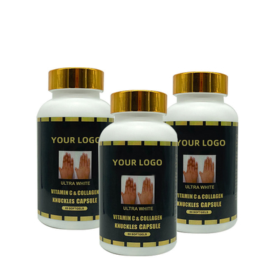OEM Ultra White Vitamin C &amp; Collagen Knuckles Capsules 60 Softgel untuk Menghilangkan Dark Knuckle, Elbow
