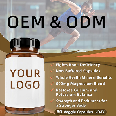 OEM Magnesium Glycinate Capsules Dukungan Vegan Magnesium Sitrat Oksida Untuk Sleep Magnesium L-Threonate Capsules