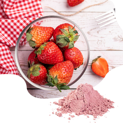 Tanam Ekstrak Buah Segar Minuman Padat OEM Pink Strawberry Powder