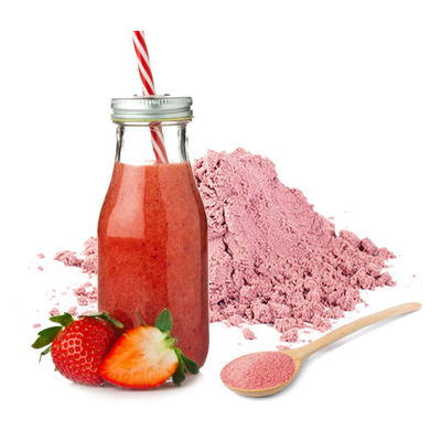 Tanam Ekstrak Buah Segar Minuman Padat OEM Pink Strawberry Powder