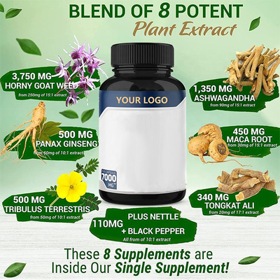 0.5G Pria Suplemen Nutrisi Herbal Alami Ekstrak Tongkat Ali Power untuk Pria Horney Goat Weed Kapsul