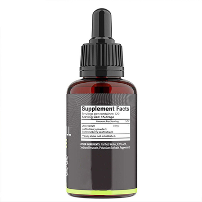 OEM / ODM Chlorophyll Liquid Tetes Untuk Air Peppermint Flavoured Untuk Kesehatan Kulit Dukungan Kekebalan Tubuh Suplemen Energi