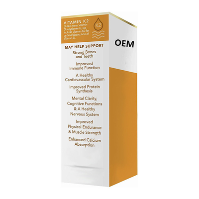 Semua Natural Non GMO OEM Vitamin D3 Dengan K2 Liquid Drops