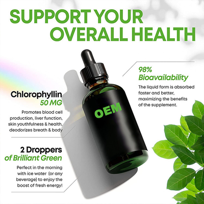 Gluten Free Biotin Collagen Tetes OEM ODM Chlorophyll Liquid Drops