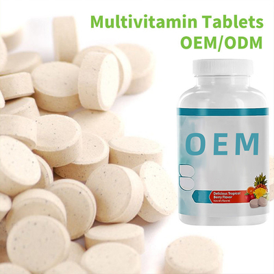 Food Grade OEM Pills Health Tablet Multivitamin Kunyah Vegetarian