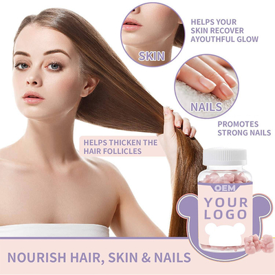 Suplemen kesehatan rambut vitamin wanita biotin the pink teddy bear gummies asam folat veganformula hair extension