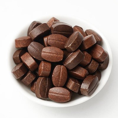 Vegan Candy Bebas Gula Instant Grain Coffee Shape Chewable Coffee Bean Tablet Candy